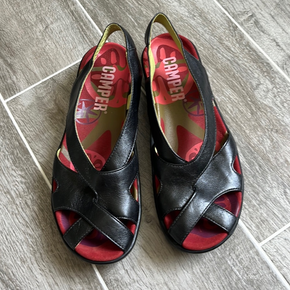 CAMPER Slip-on Strappy Platform Sandal 38